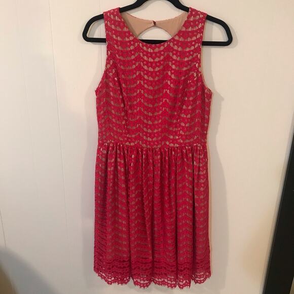 ELIZA J Pink Eyelet Dress Size 8 - Picture 5 of 10